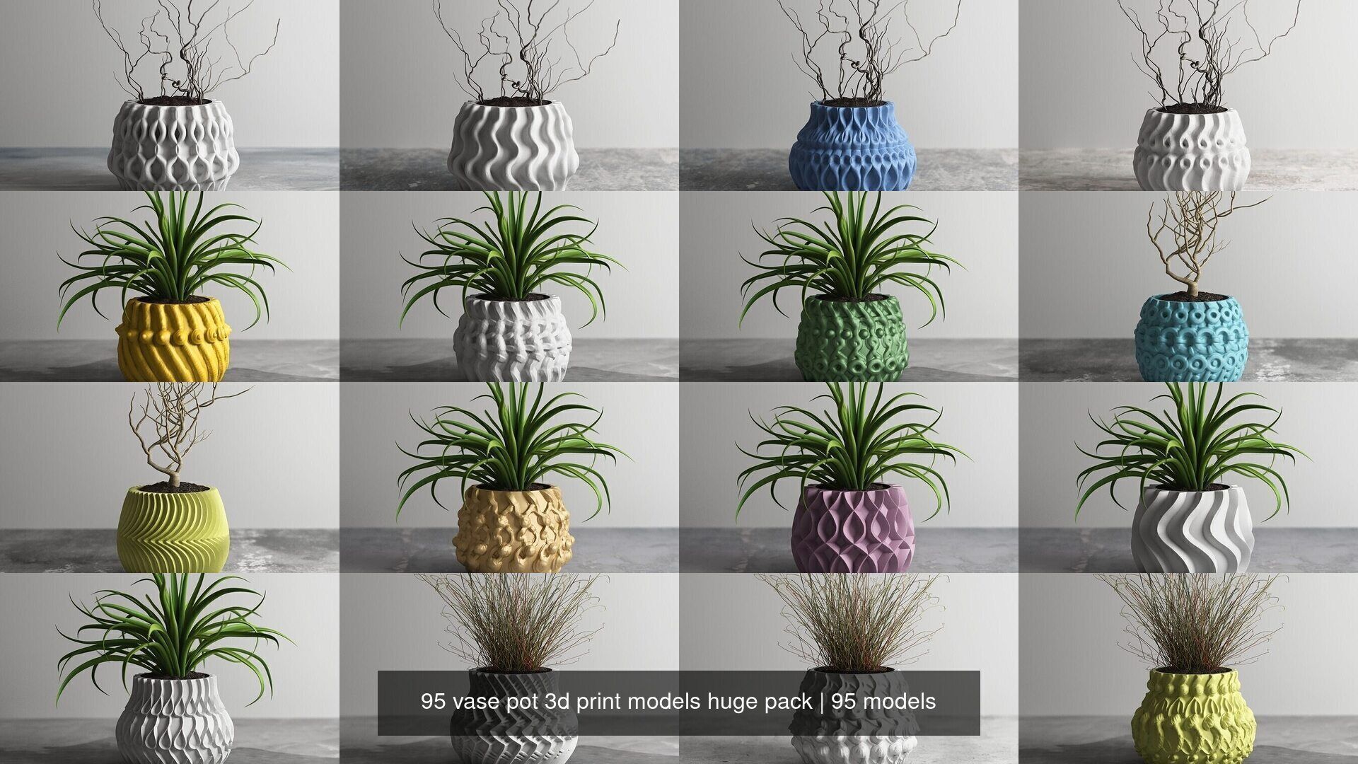 95 vase pot 3d print models huge pack 3D Model Collection_2