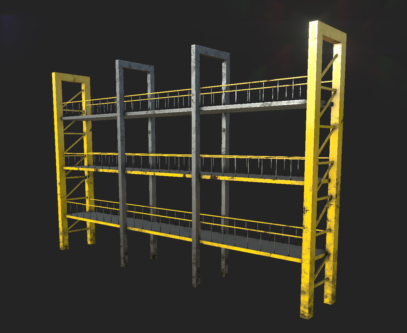 Container Stacking Racks Low-poly 3D model_1