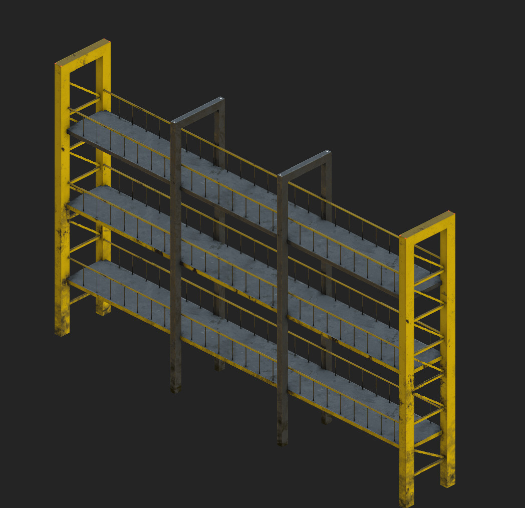 Container Stacking Racks Low-poly 3D model_5