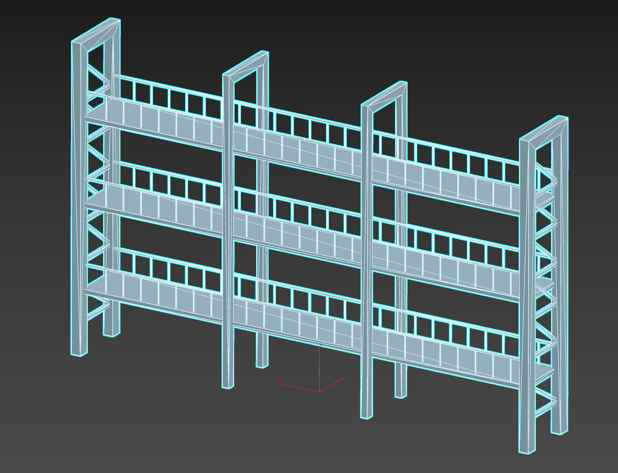 Container Stacking Racks Low-poly 3D model_20