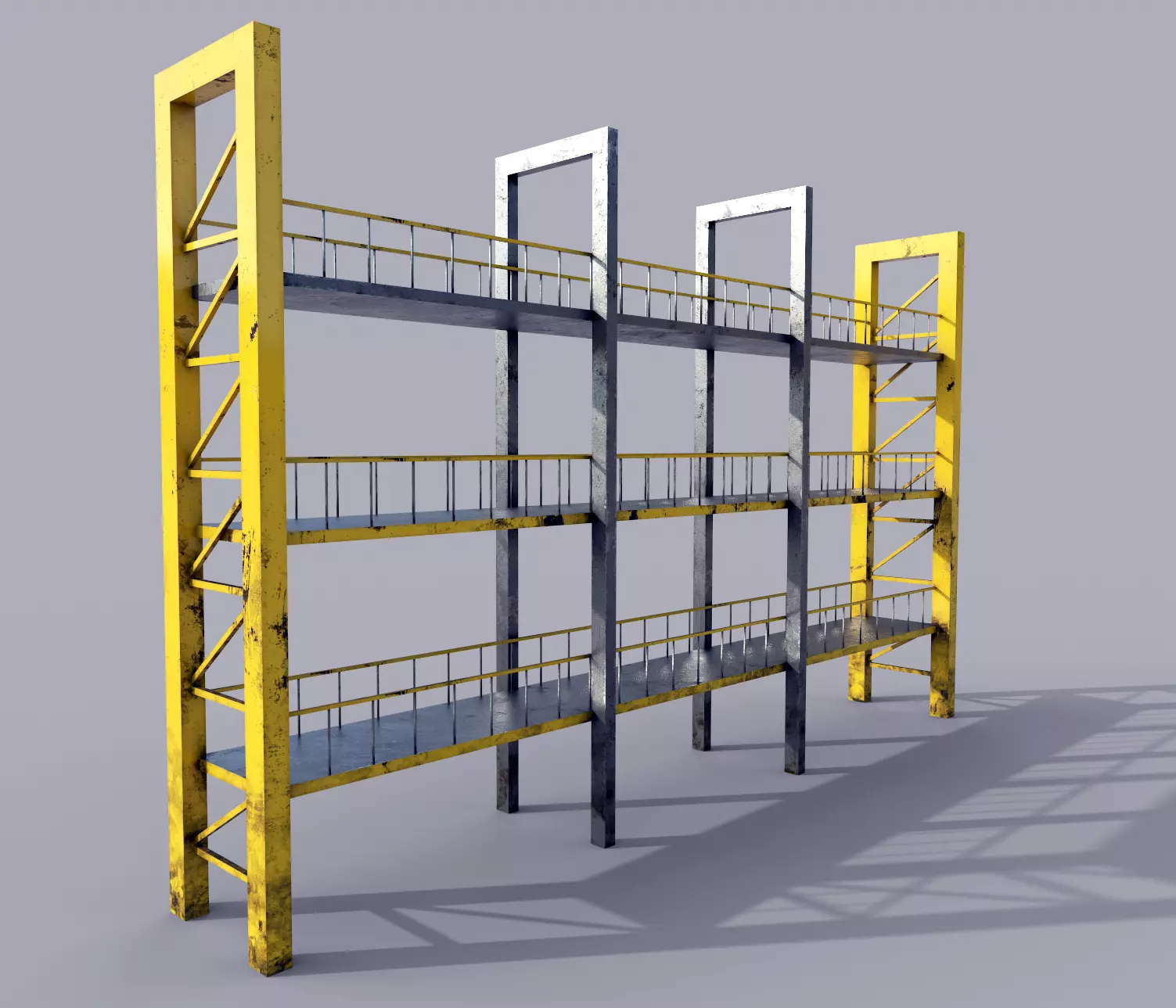 Container Stacking Racks Low-poly 3D model_0