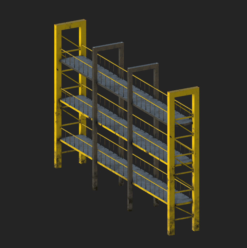 Container Stacking Racks Low-poly 3D model_10