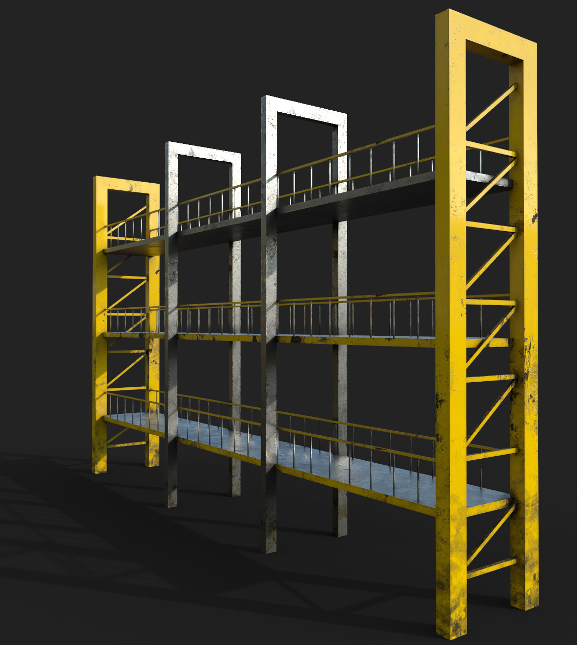 Container Stacking Racks Low-poly 3D model_2