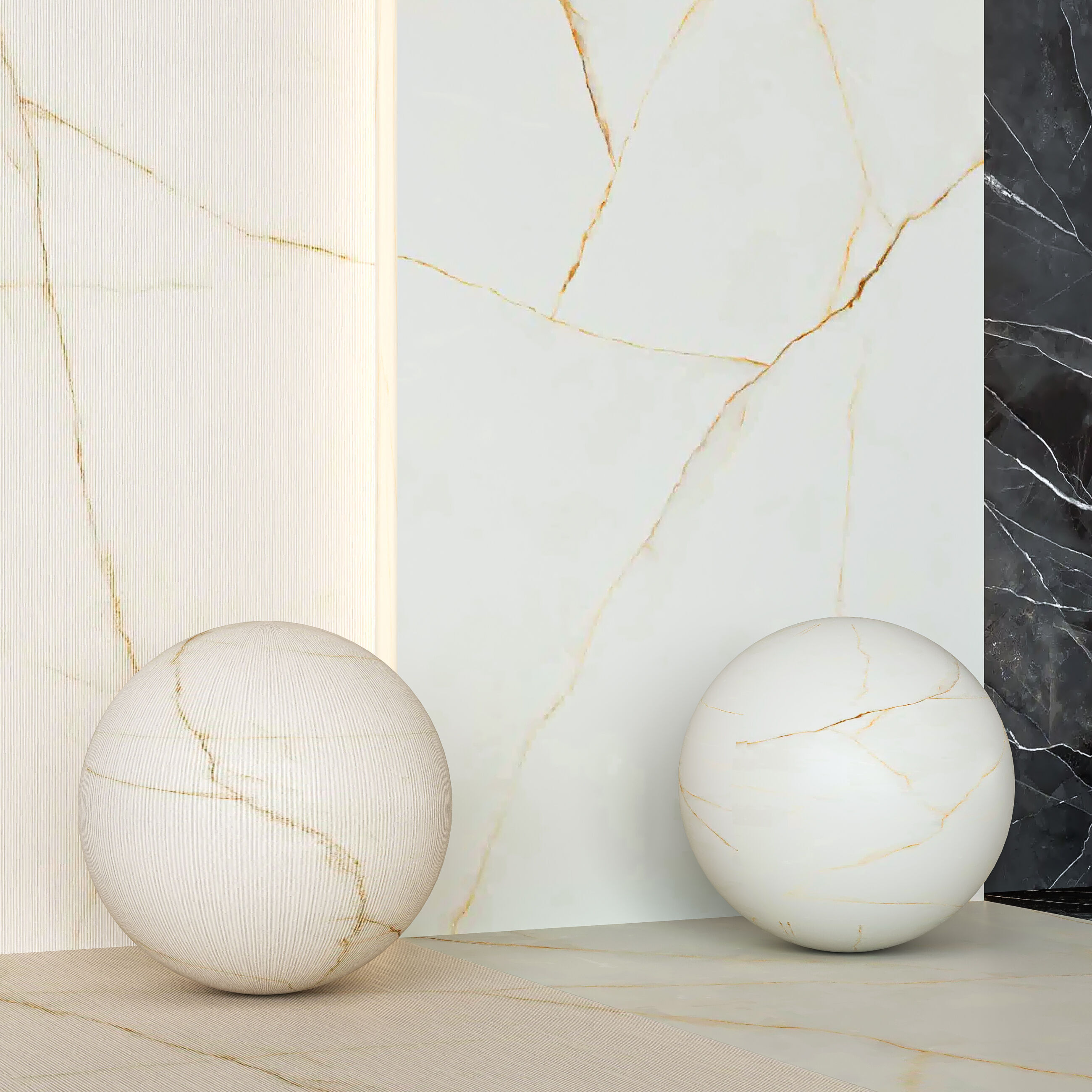 Laminam Diamond Tile Set - 4 in 1 - Marble Style Textures Texture_2