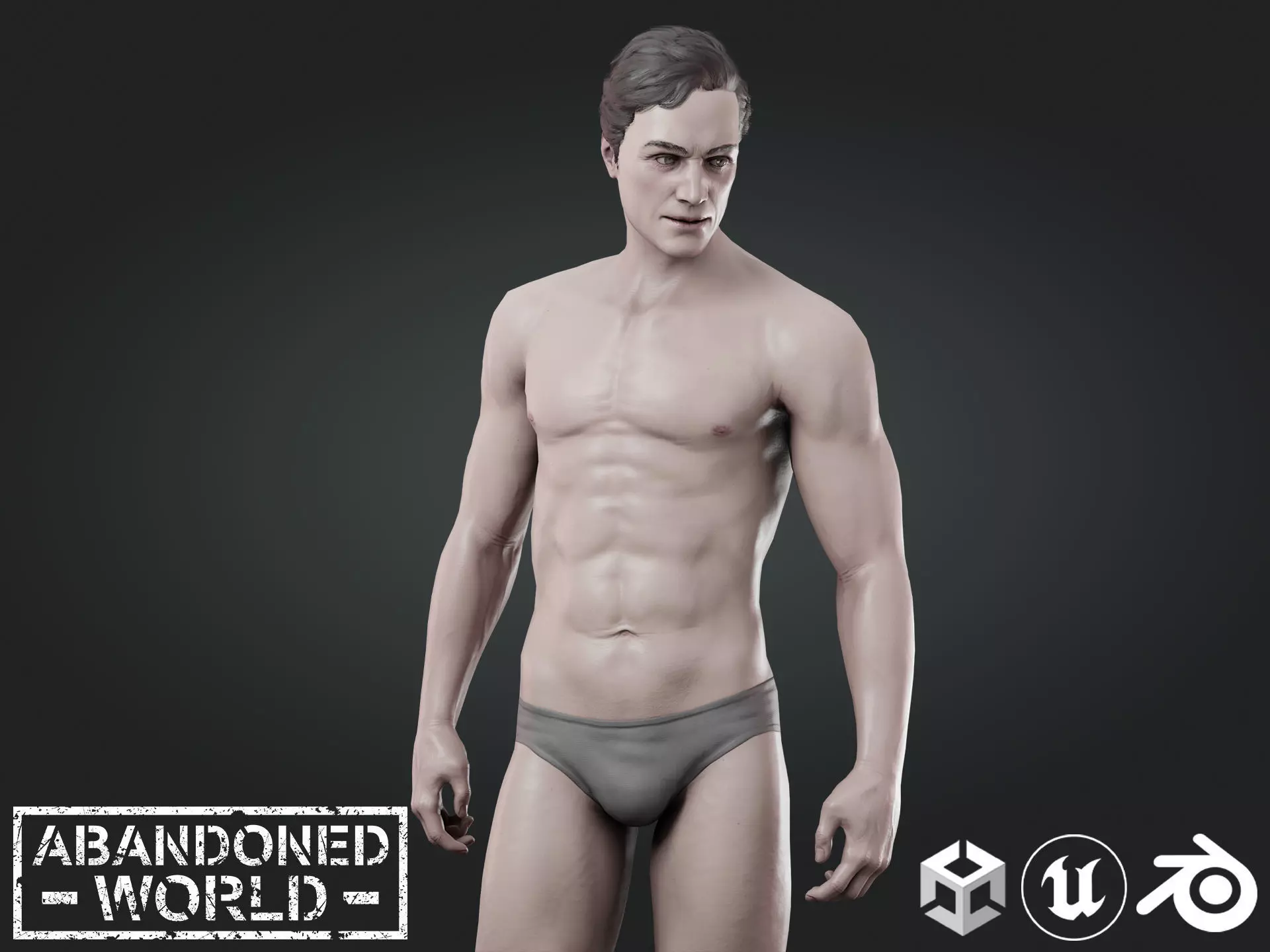 Base Humans - Man Low-poly 3D model_0