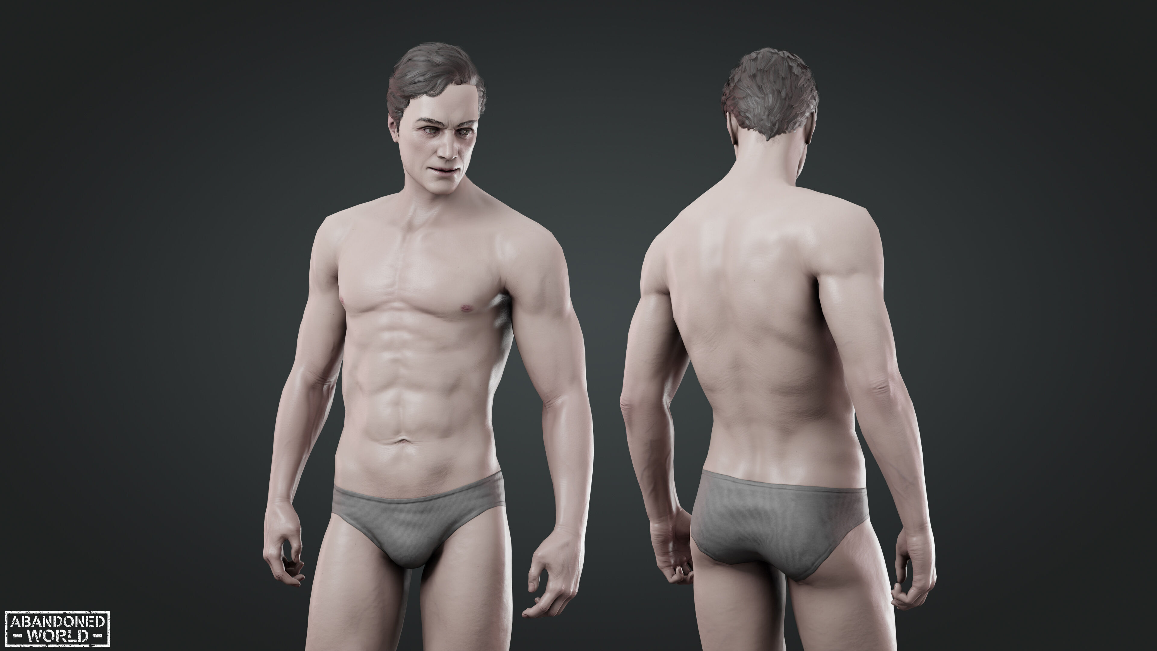 Base Humans - Man Low-poly 3D model_4