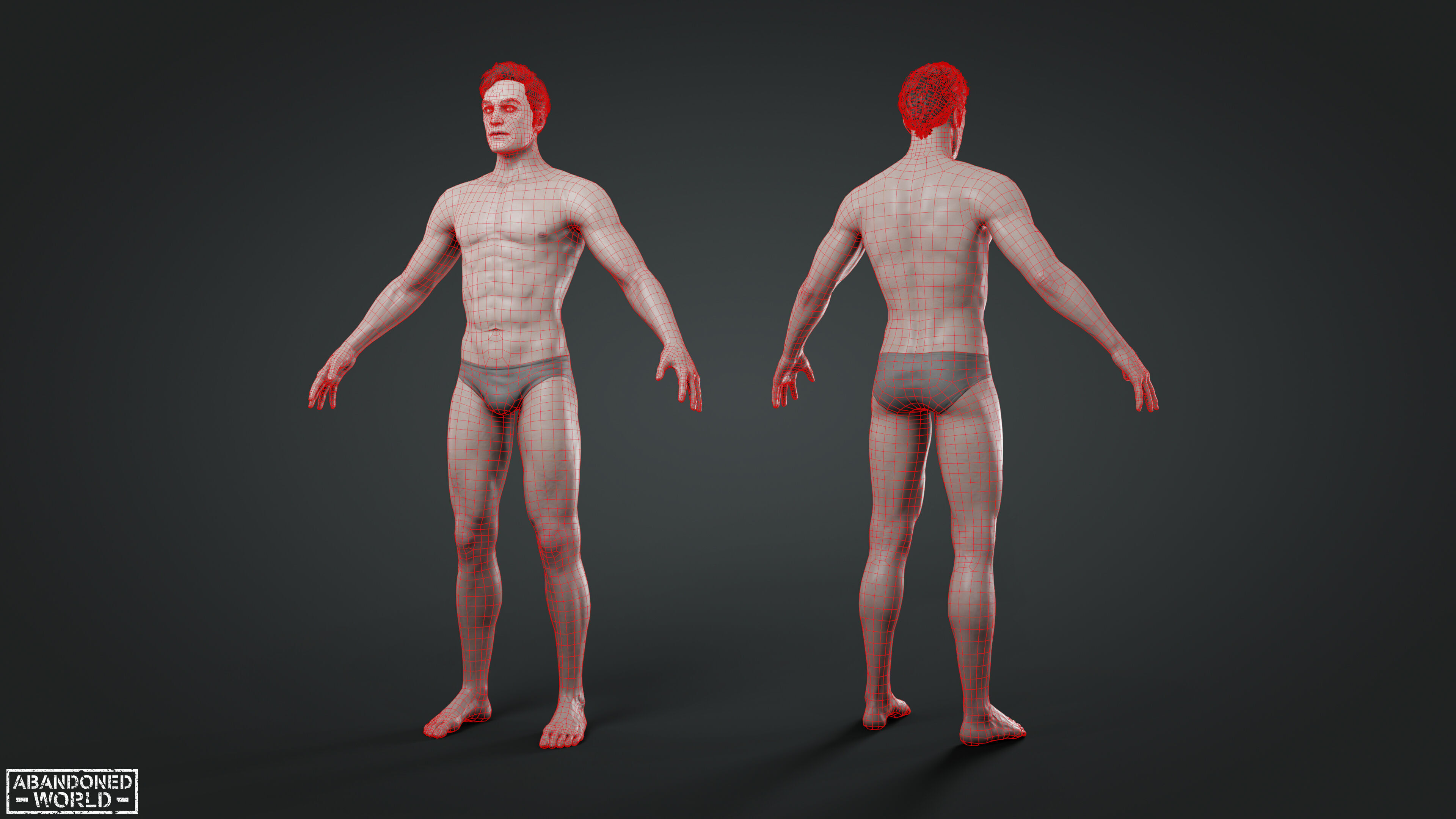 Base Humans - Man Low-poly 3D model_6
