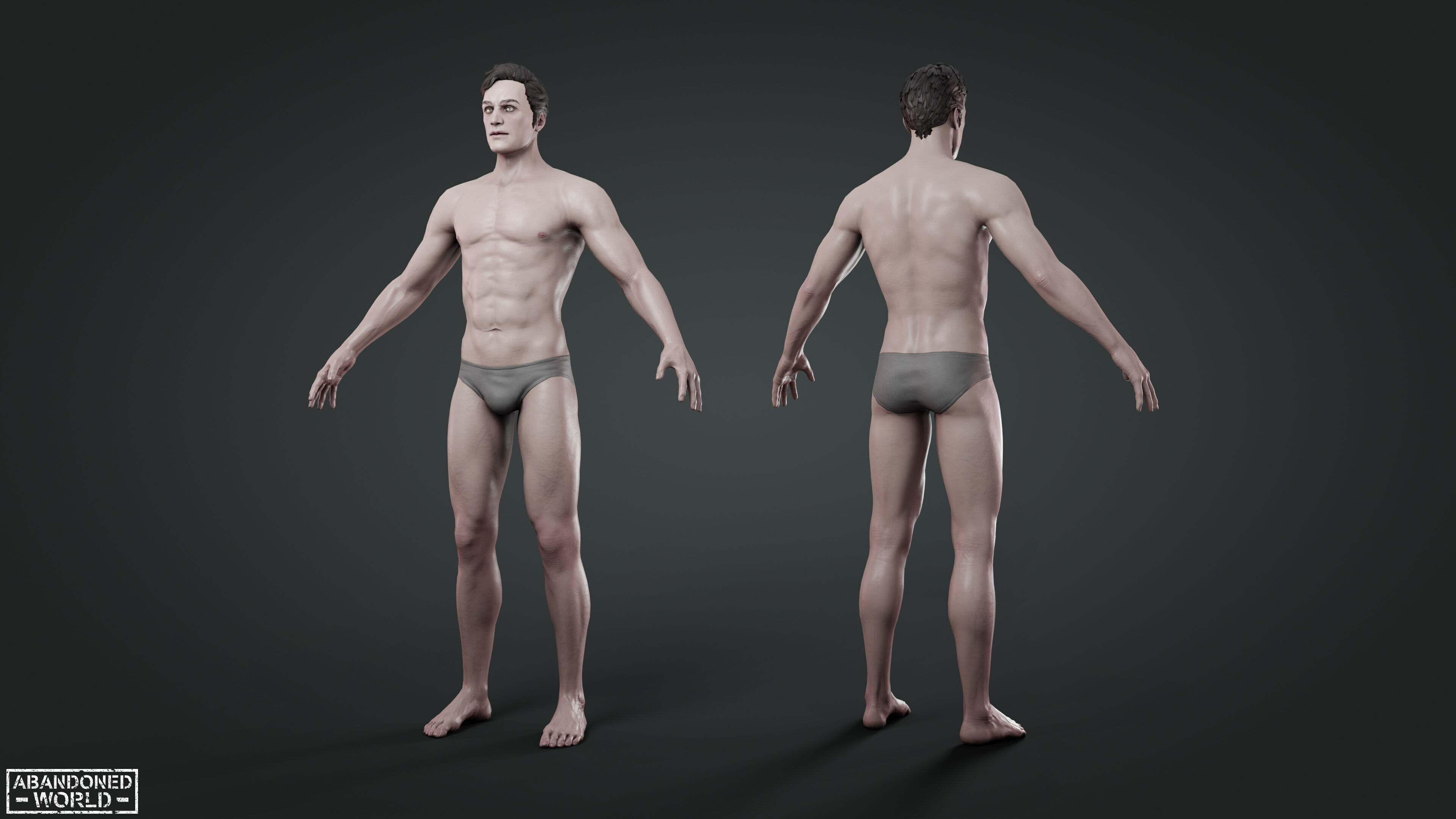 Base Humans - Man Low-poly 3D model_5