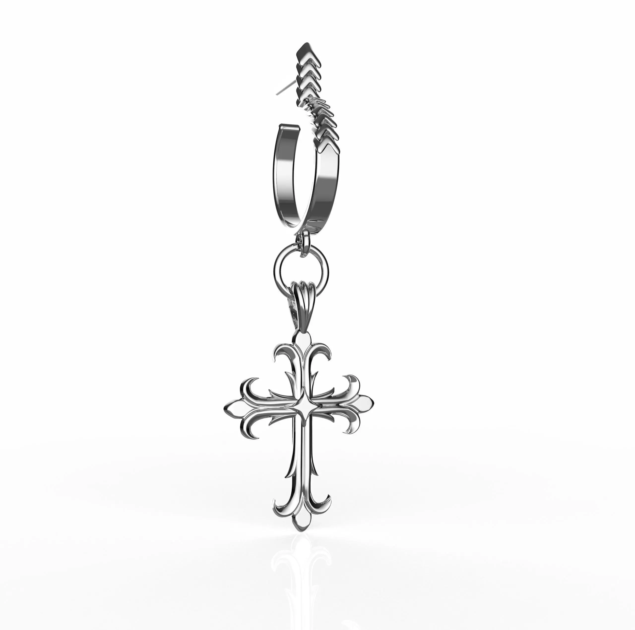 Earrings gothic cross 3D print model