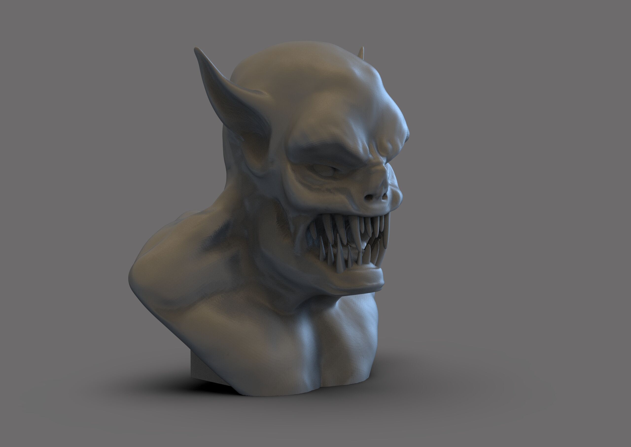 Vampire Bust 3D print model_4