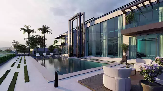 NEO VILLA Full Exterior and Interior Design 3D model