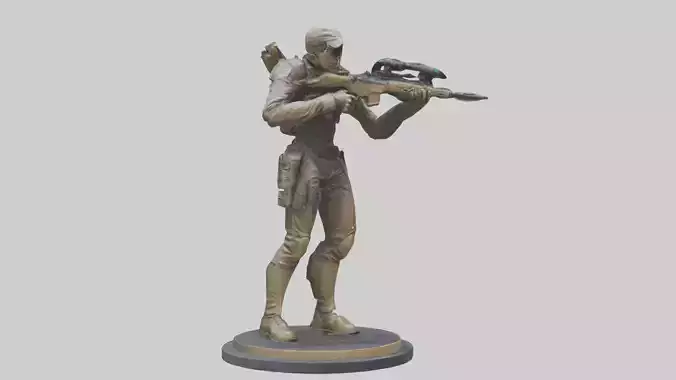 Digital Hunter statue model