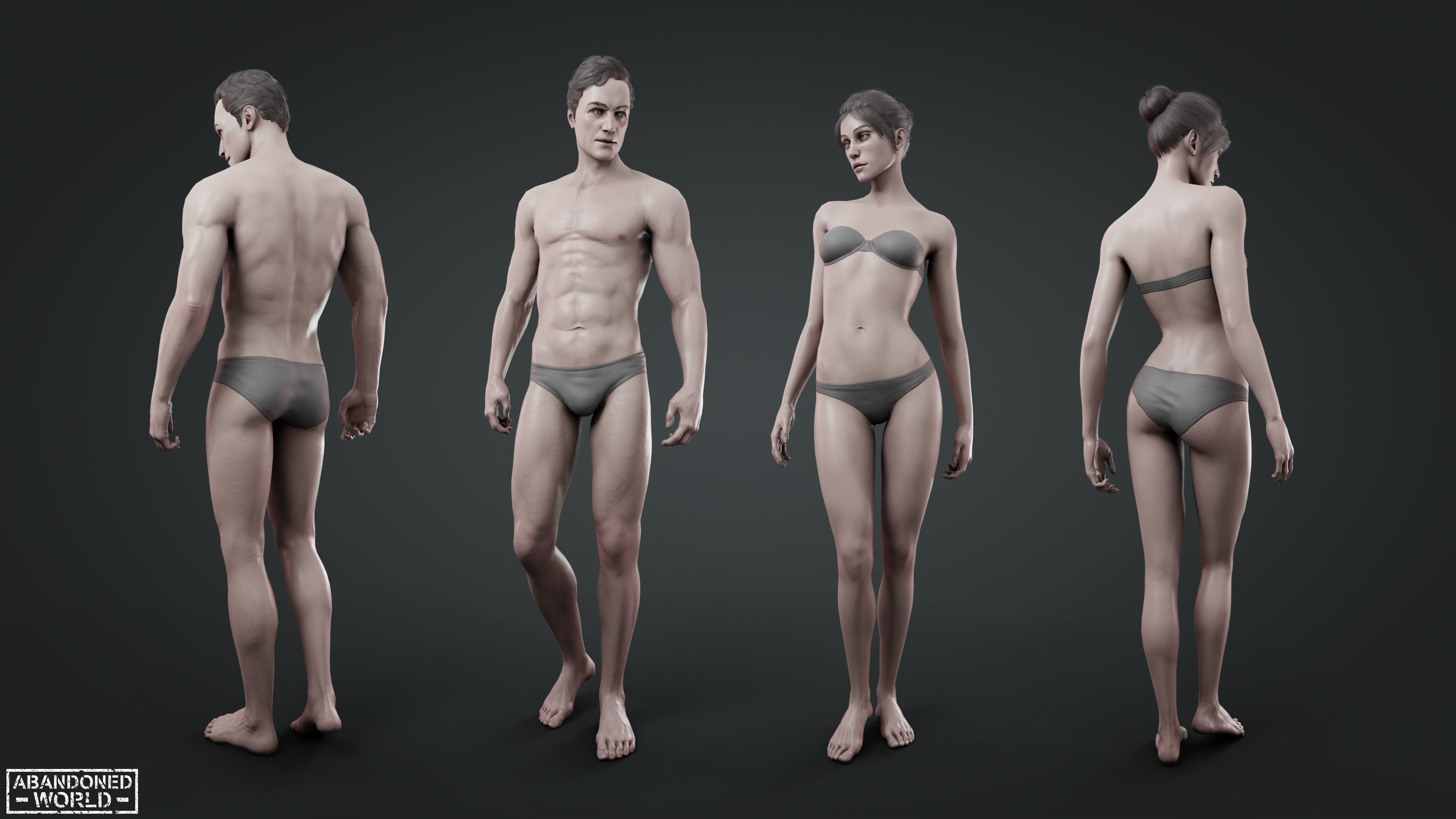 Base Humans - Man and Woman 3D Model Collection_4