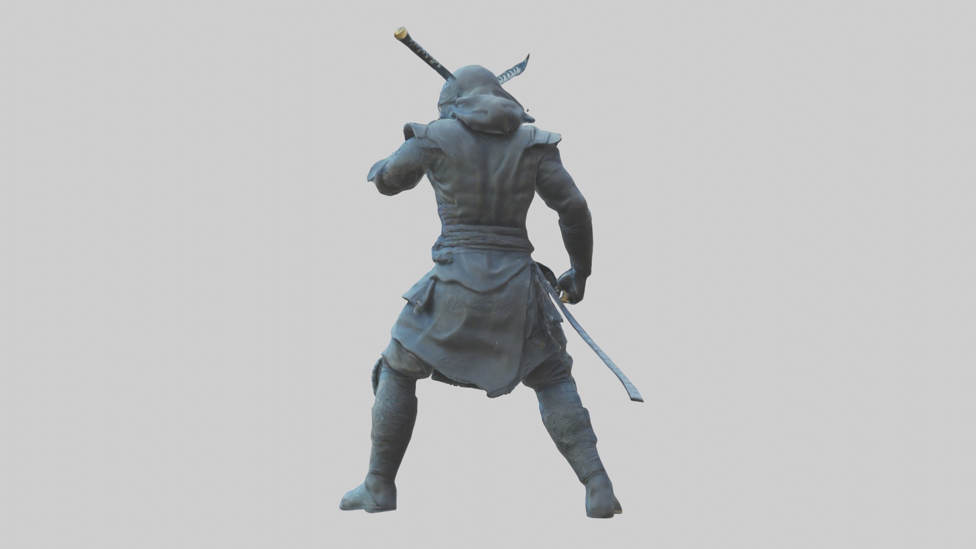 Digital Ninja statue model 3D model_1