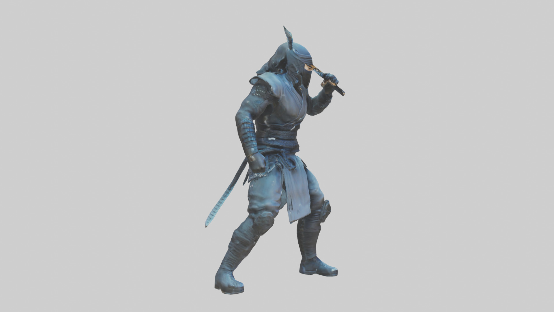 Digital Ninja statue model 3D model_13