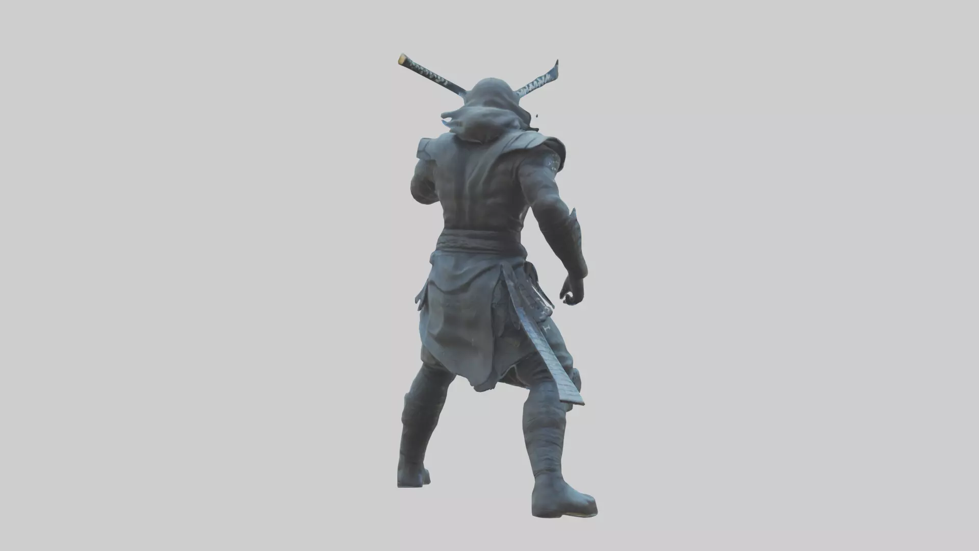Digital Ninja statue model 3D model_0