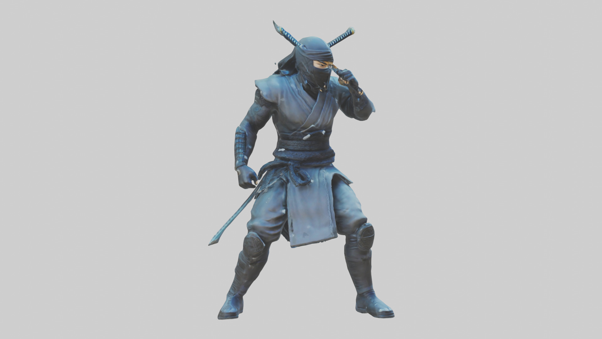 Digital Ninja statue model 3D model_11