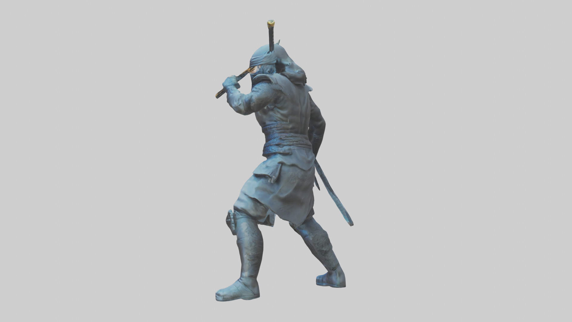 Digital Ninja statue model 3D model_12