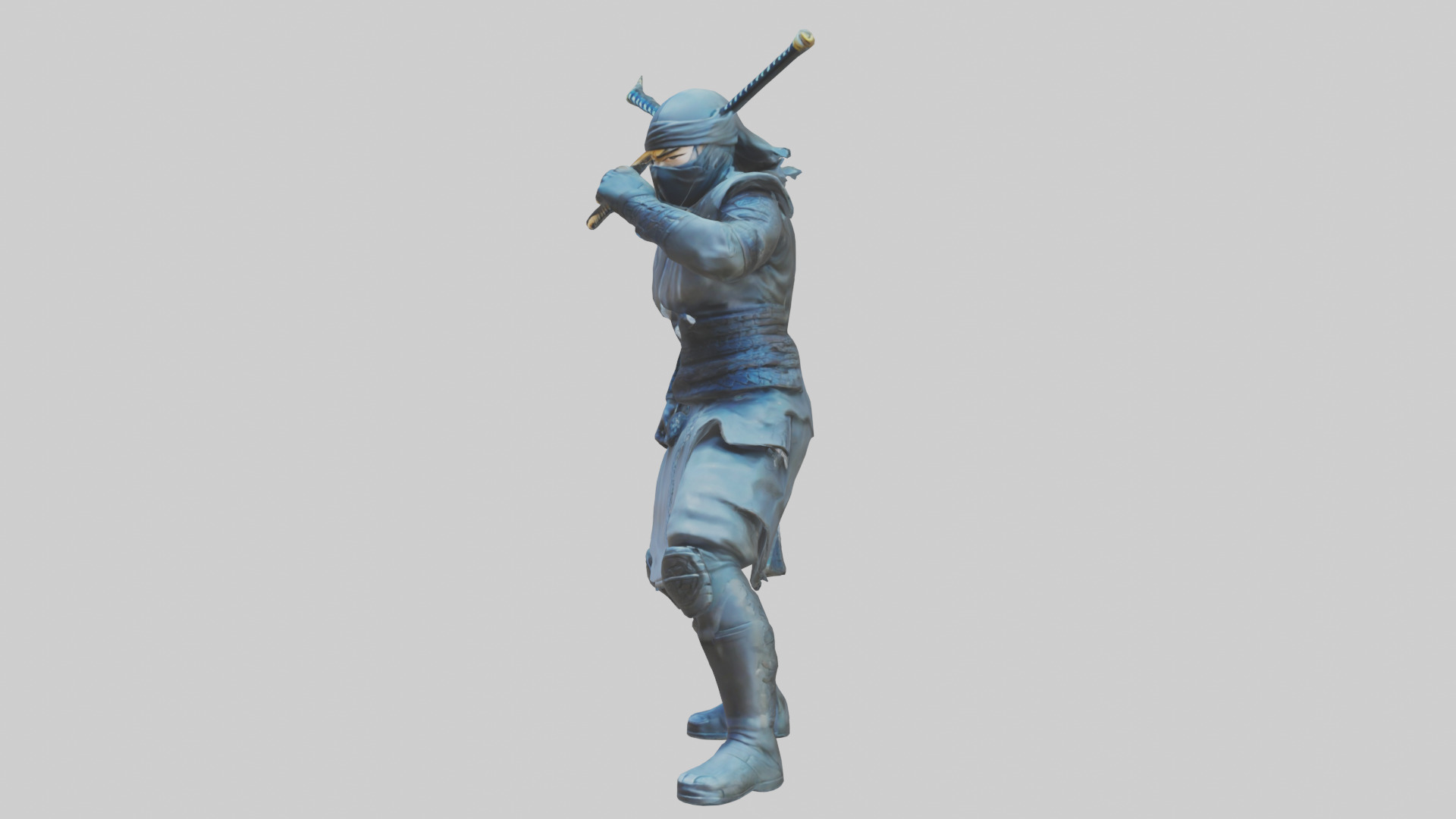 Digital Ninja statue model 3D model_8