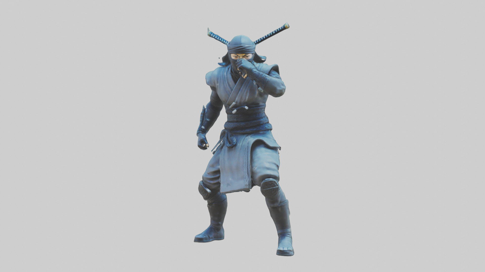 Digital Ninja statue model 3D model_9