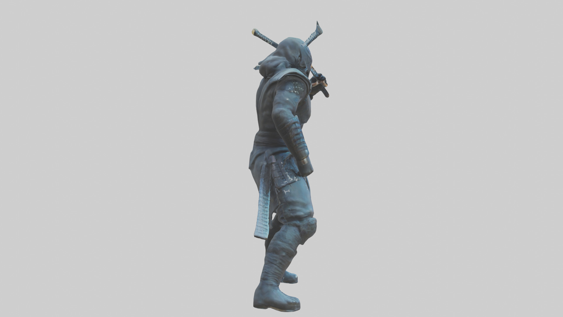 Digital Ninja statue model 3D model_2