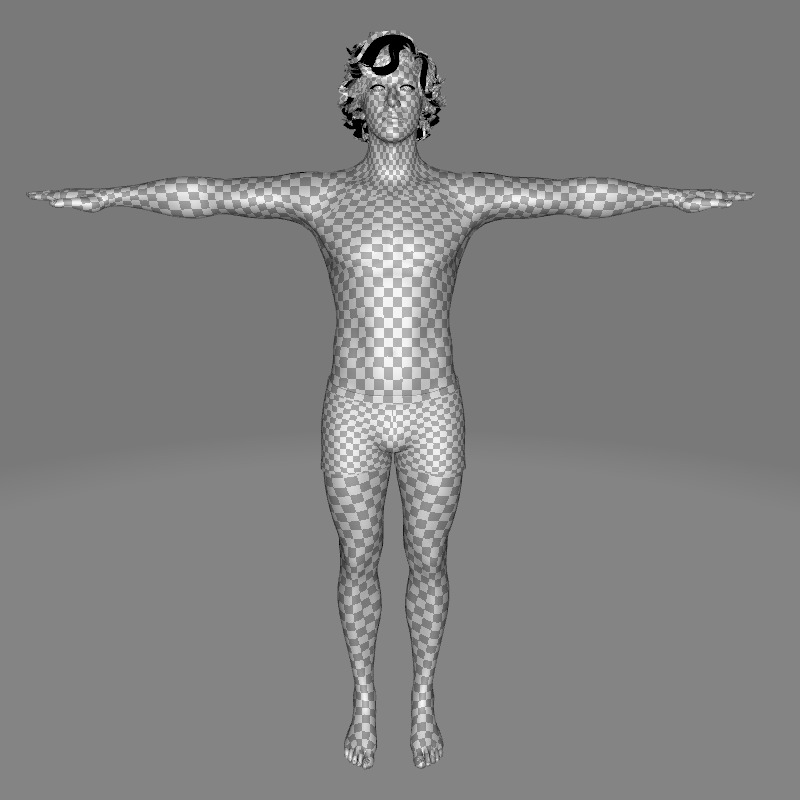 Realistic Male Body Perfect Base Shape Low-poly 3D model 3D Model Collection_27