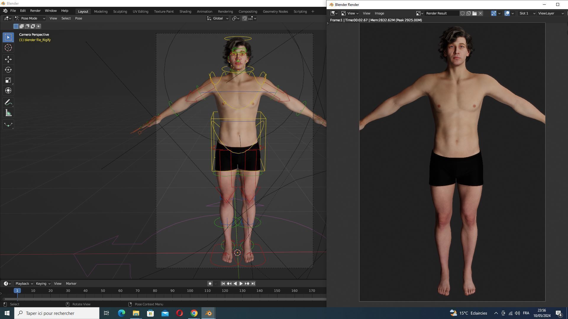Realistic Male Body Perfect Base Shape Low-poly 3D model 3D Model Collection_19