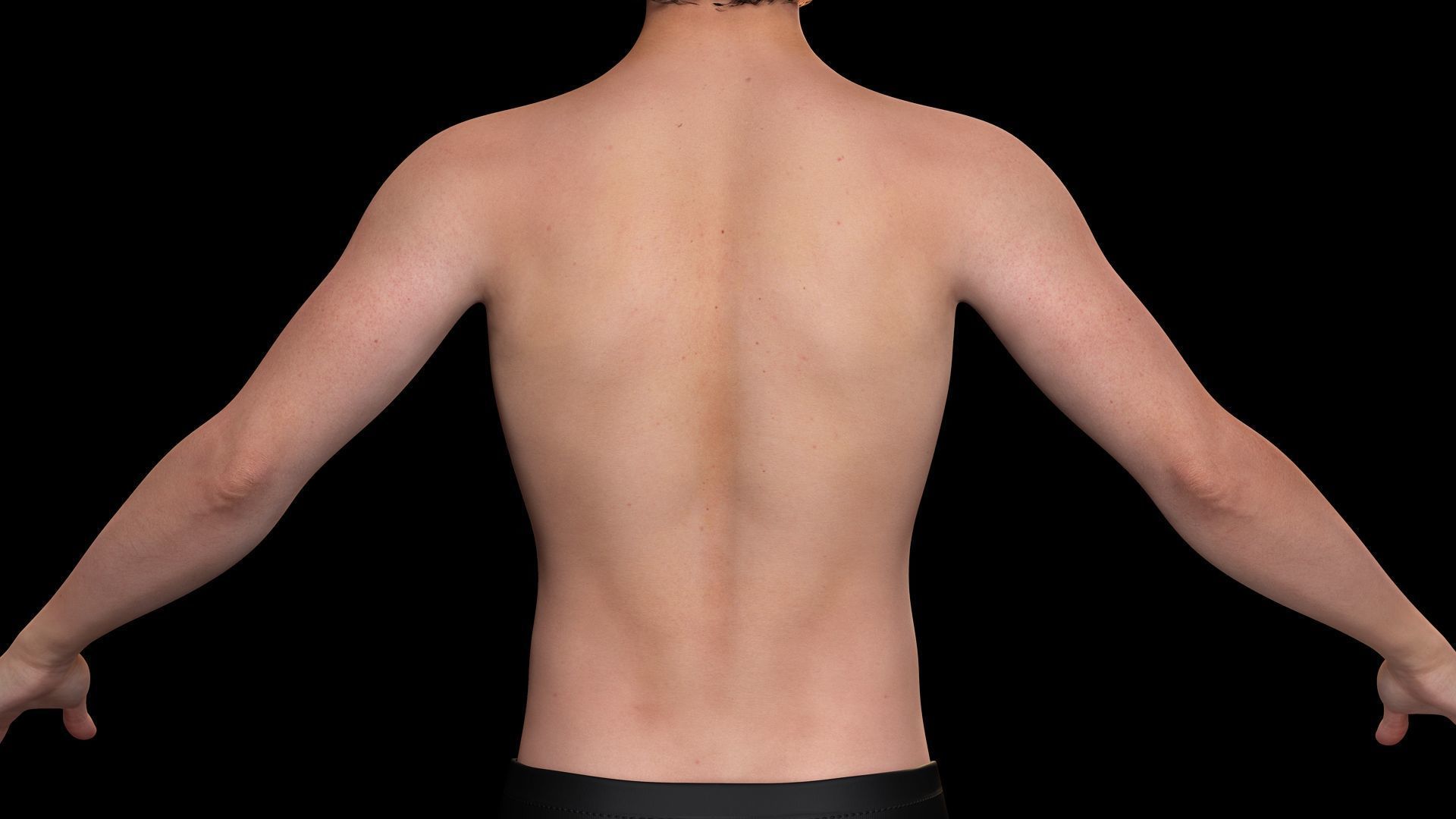 Realistic Male Body Perfect Base Shape Low-poly 3D model 3D Model Collection_9