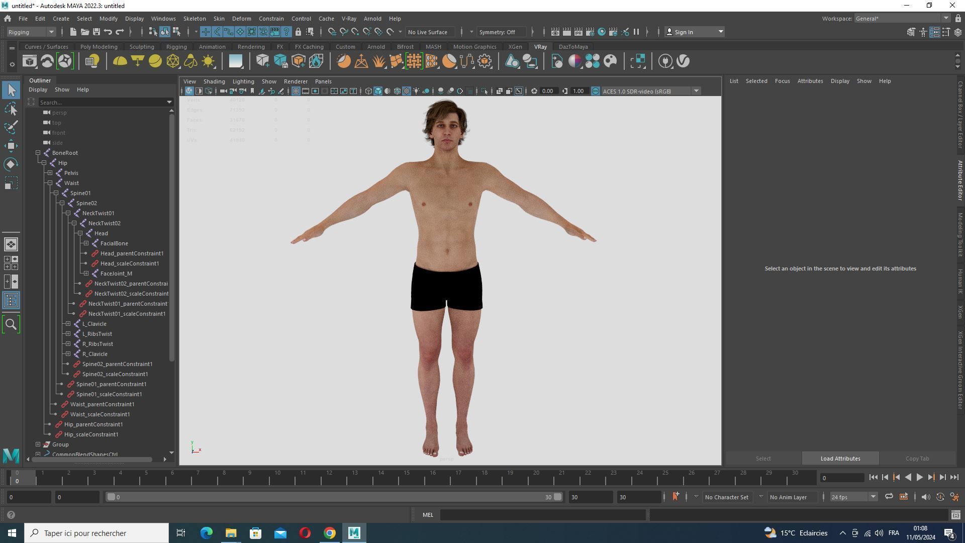 Realistic Male Body Perfect Base Shape Low-poly 3D model 3D Model Collection_24