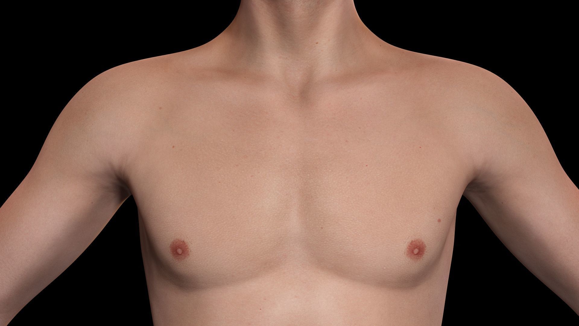 Realistic Male Body Perfect Base Shape Low-poly 3D model 3D Model Collection_8