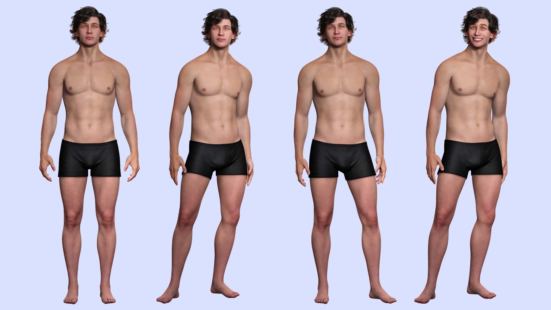 Realistic Male Body Perfect Base Shape Low-poly 3D model 3D Model Collection_5