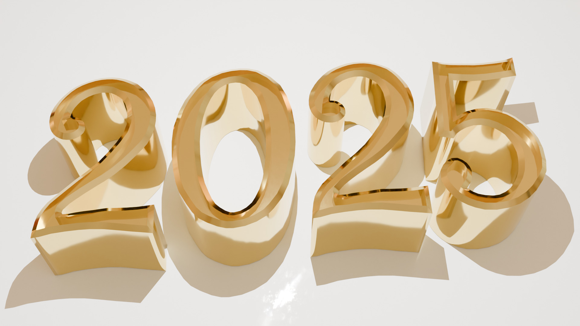 3D 2025 Year Numbers - Celebratory Design Low-poly 3D model_1
