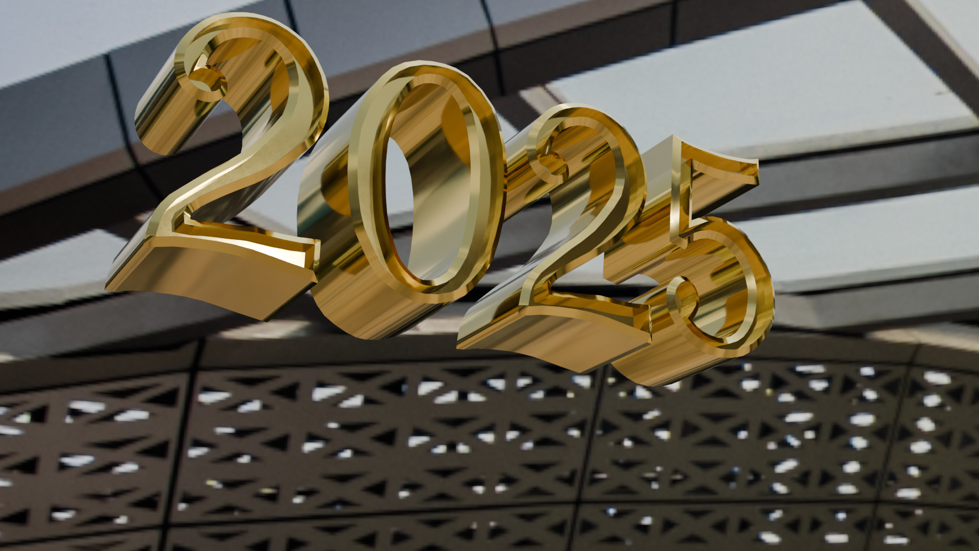 3D 2025 Year Numbers - Celebratory Design Low-poly 3D model_6