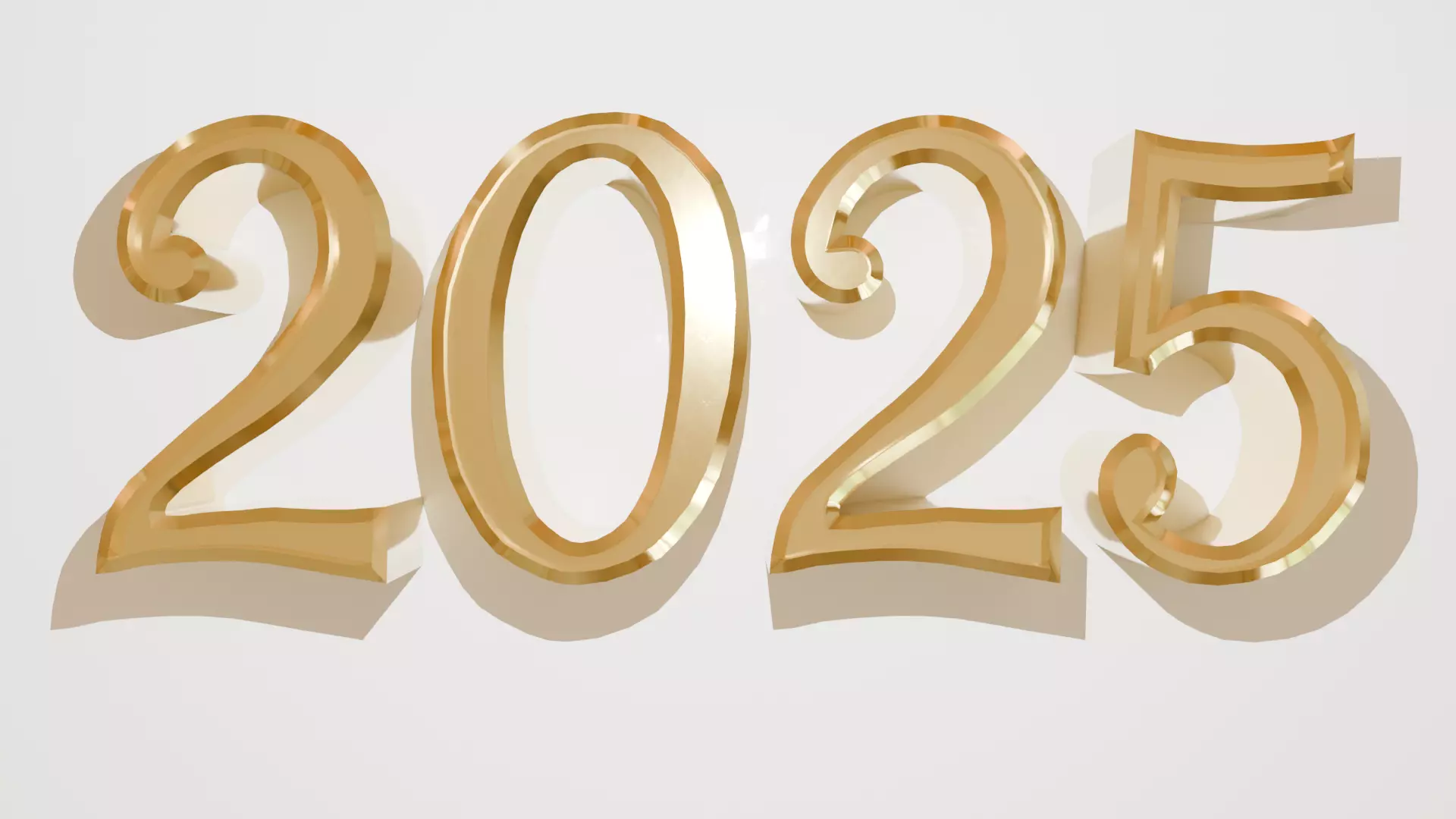 3D 2025 Year Numbers - Celebratory Design Low-poly 3D model_0