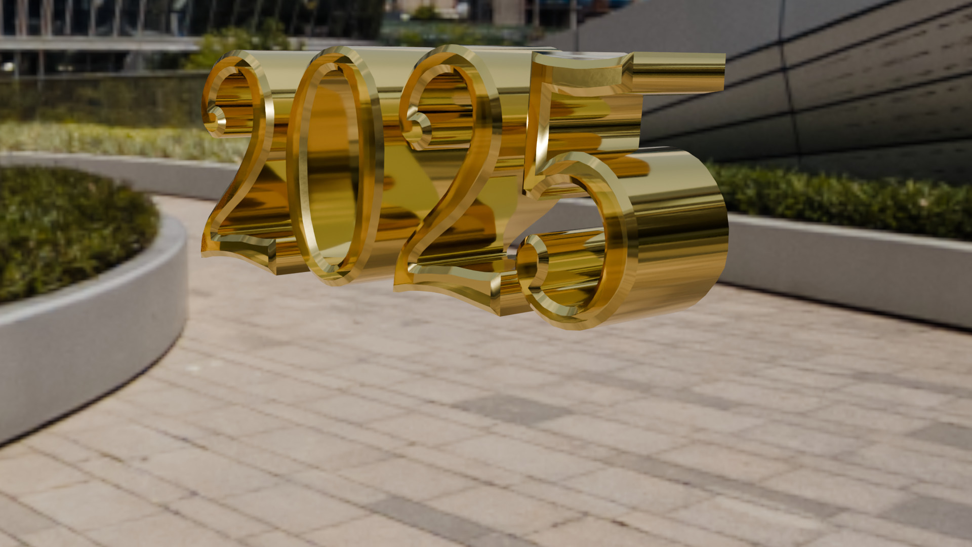 3D 2025 Year Numbers - Celebratory Design Low-poly 3D model_5