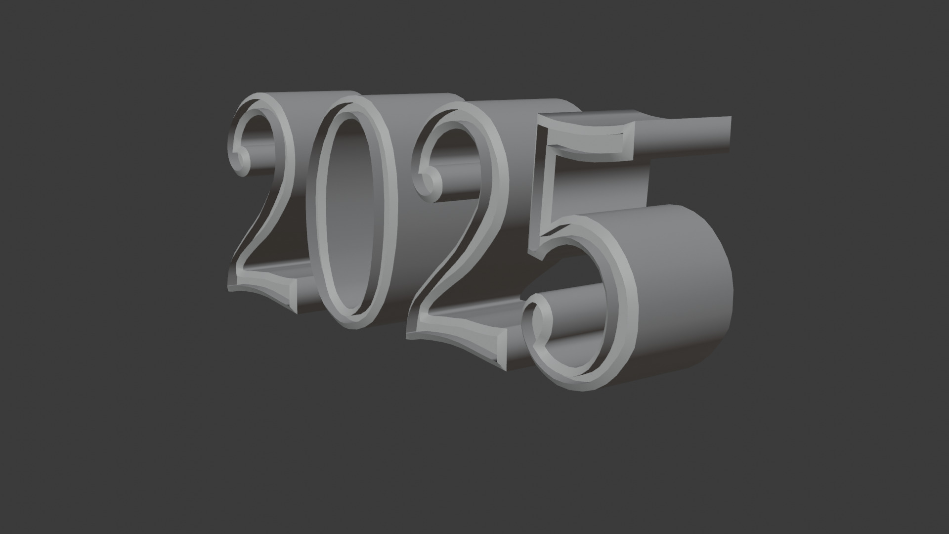 3D 2025 Year Numbers - Celebratory Design Low-poly 3D model_8
