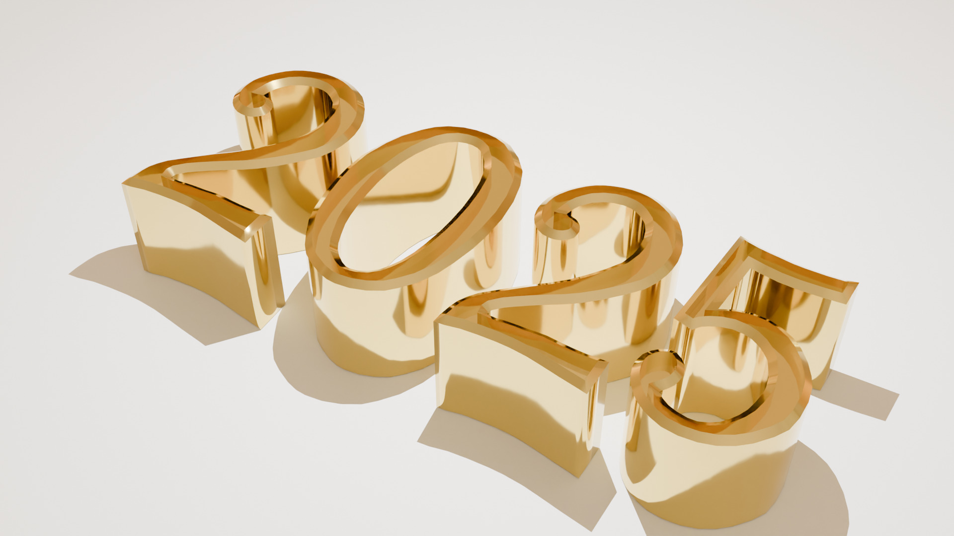 3D 2025 Year Numbers - Celebratory Design Low-poly 3D model_2