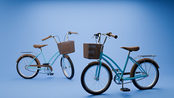 Vintage City Bicycle 3D Model  High-Quality  Fully Rigged Low-poly 3D model