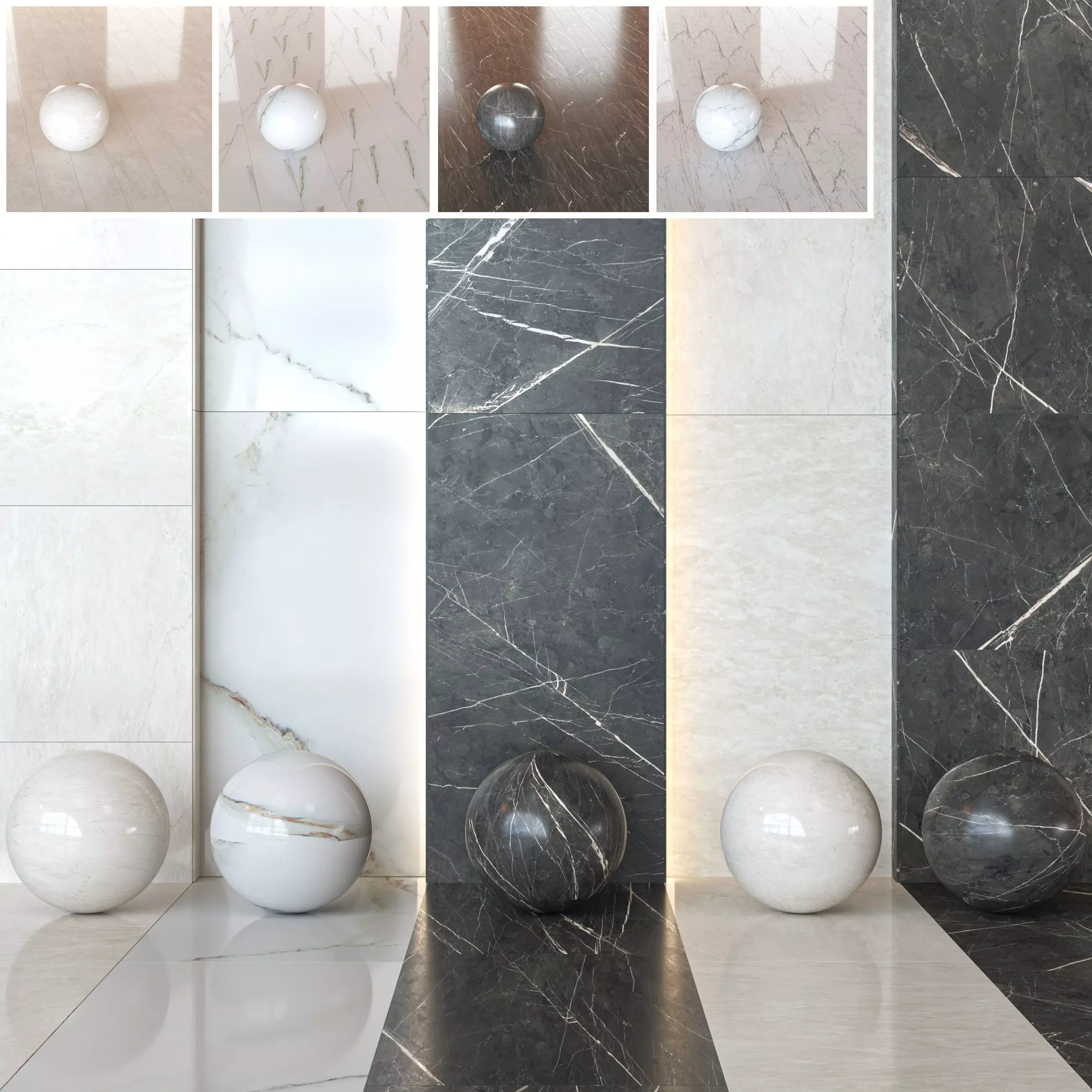 Florim Antique Marble Tile Set - Contemporary Design 11 in 1 Texture