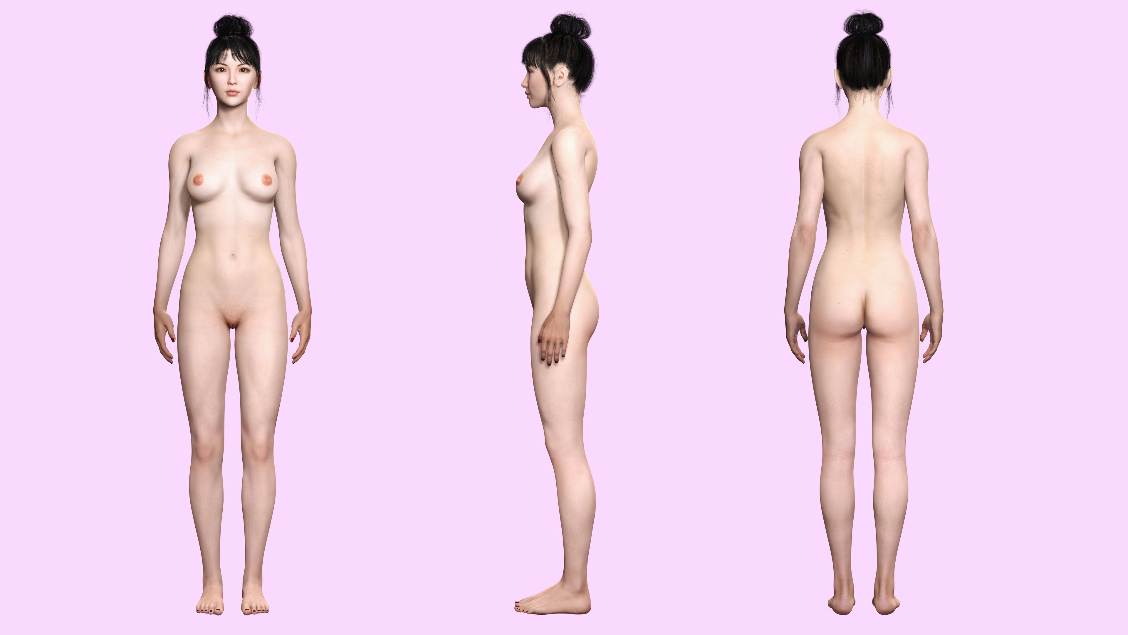 Asian Woman Perfect Base Shape Low-poly 3D model 3D Model Collection_4