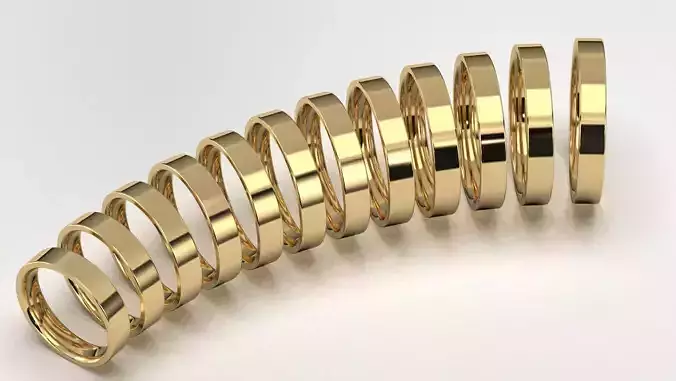 Band Ring for Men print model 3D R0137 W 4mm