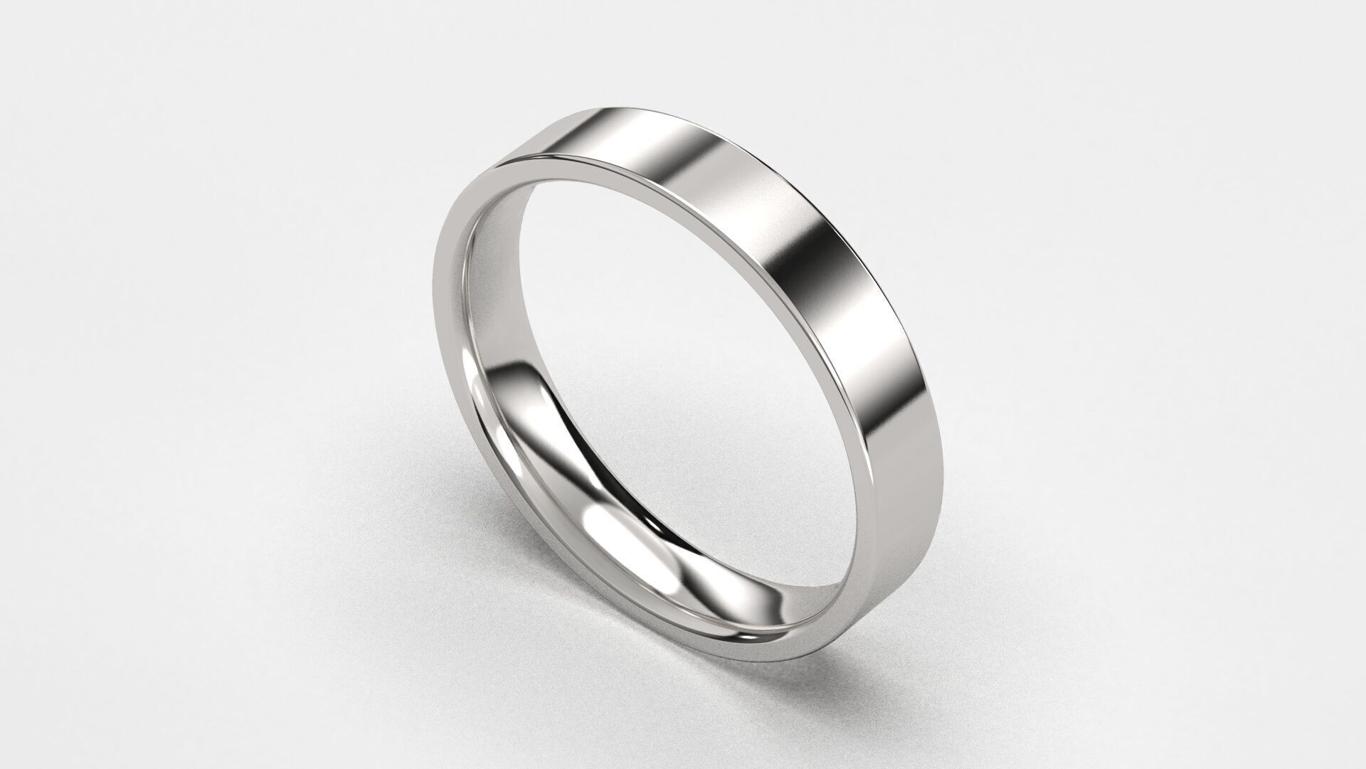 Band Ring for Men print model 3D R0137 W 4mm 3D print model_9