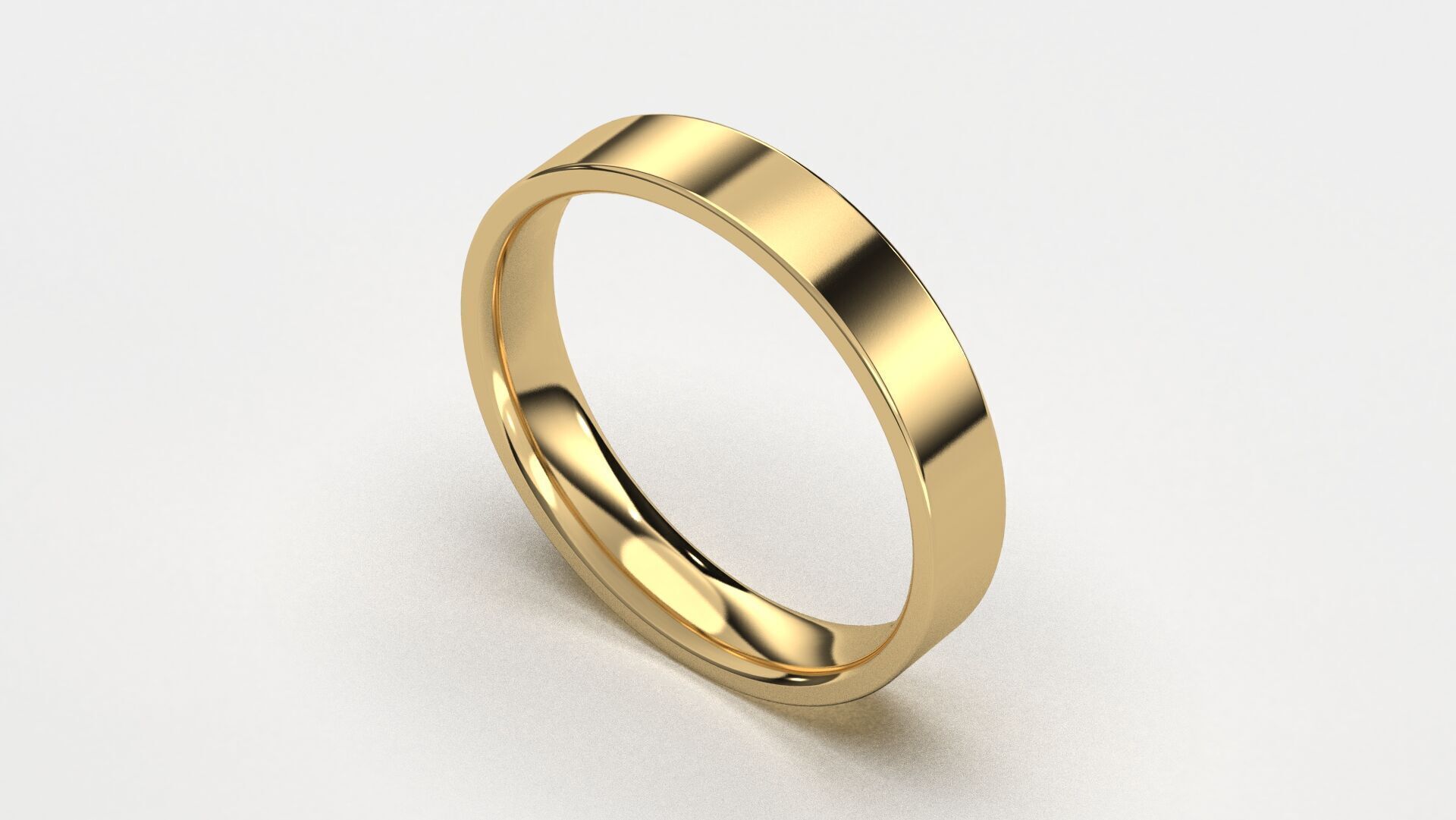 Band Ring for Men print model 3D R0137 W 4mm 3D print model_6