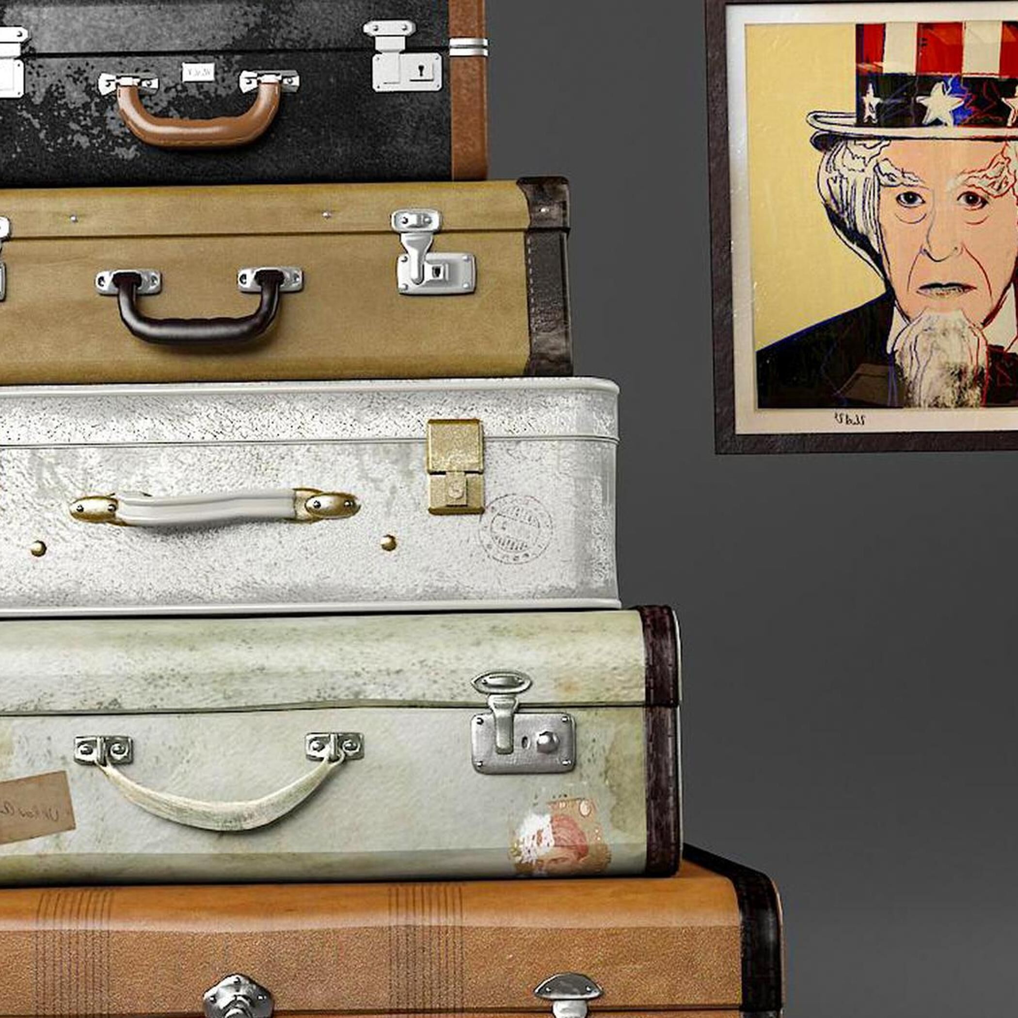 prop decorative suitcase Modern 3D model_3