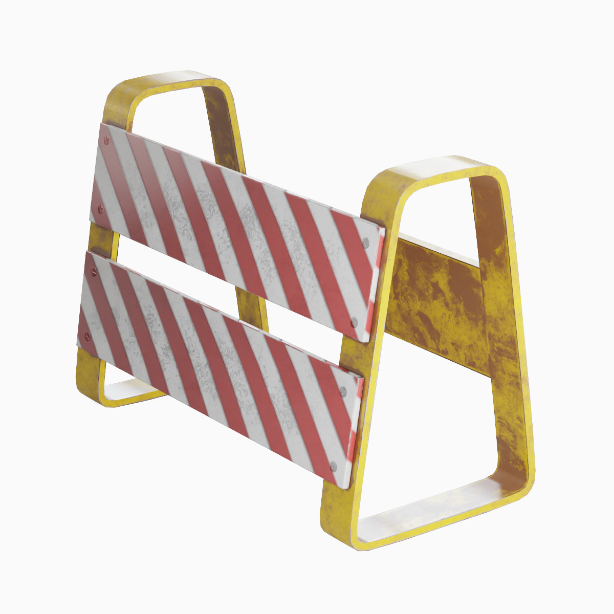 Traffic Barricade 02 Low-poly 3D model_5