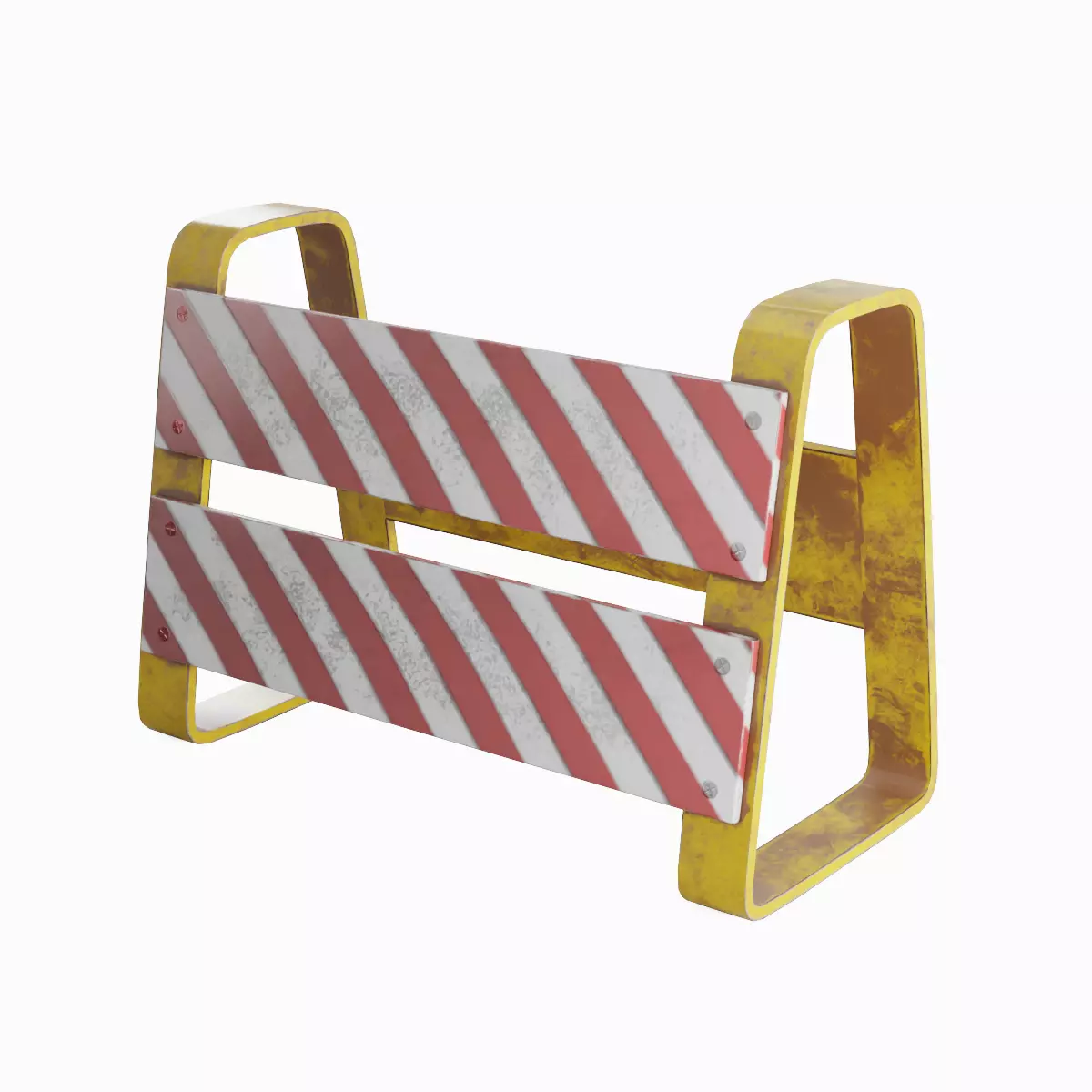 Traffic Barricade 02 Low-poly 3D model_0