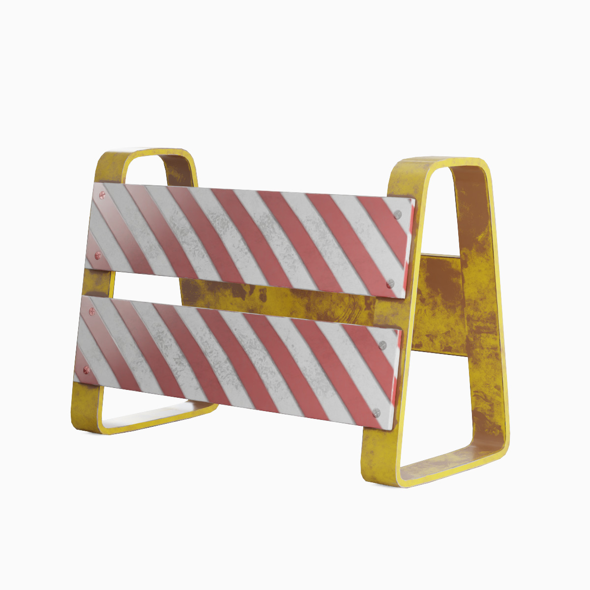Traffic Barricade 02 Low-poly 3D model_3
