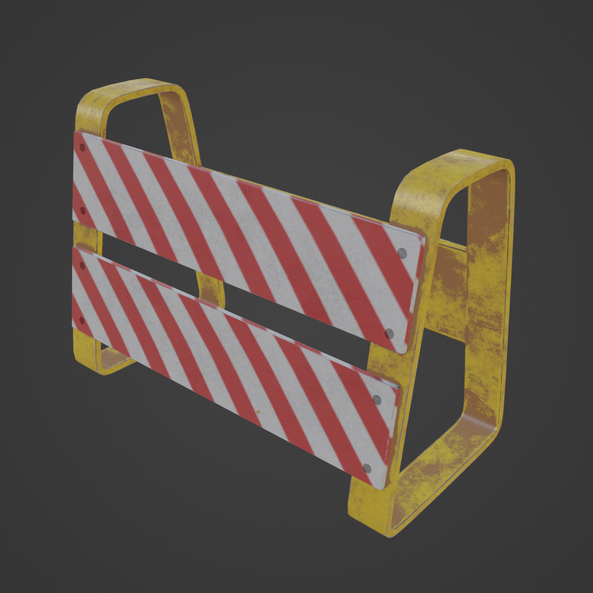 Traffic Barricade 02 Low-poly 3D model_6