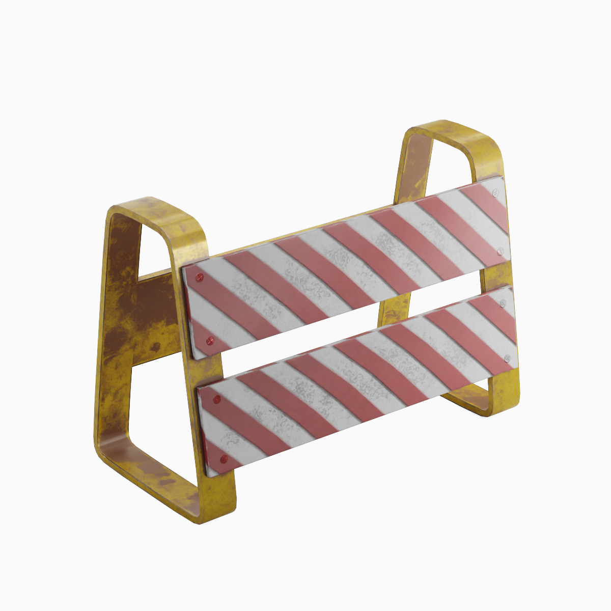 Traffic Barricade 02 Low-poly 3D model_4