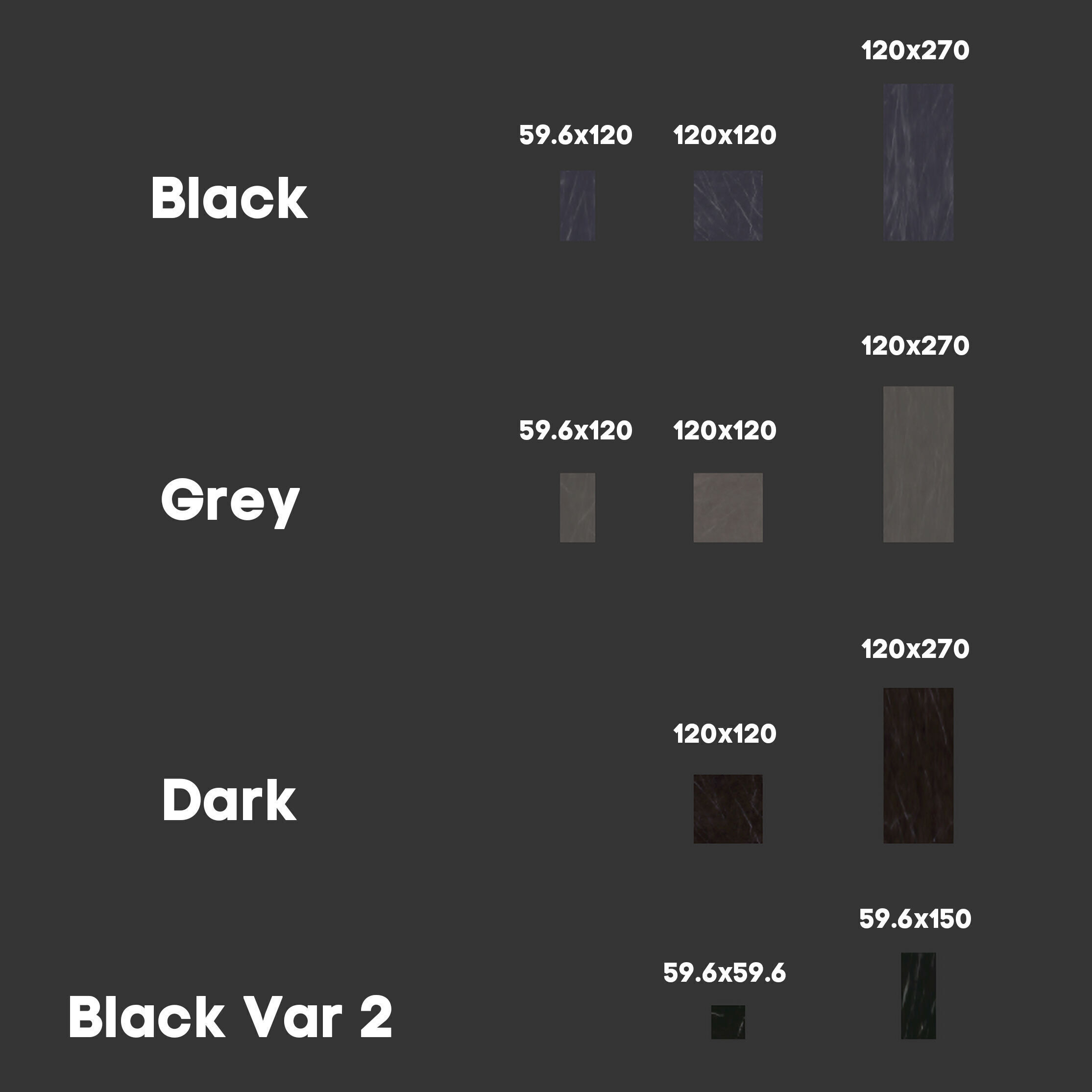 Porcelanosa Liem Tile Set - 10in1 - Black Gray Dark Textures Texture_5